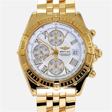 are breitling watches solid gold|Breitling gold watches men.